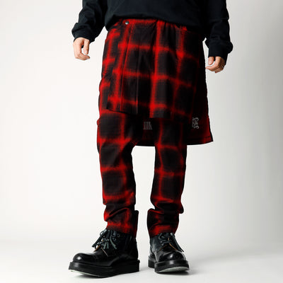 B.H.C.C Embroidery Check Pants / RED