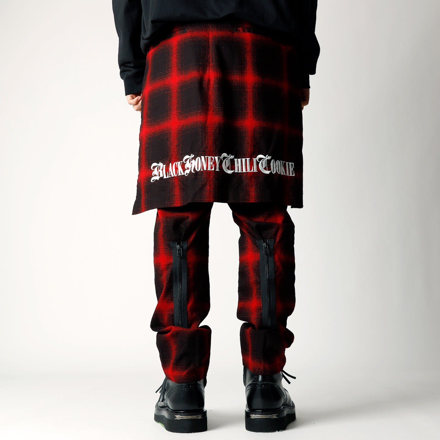 B.H.C.C Embroidery Check Pants / RED