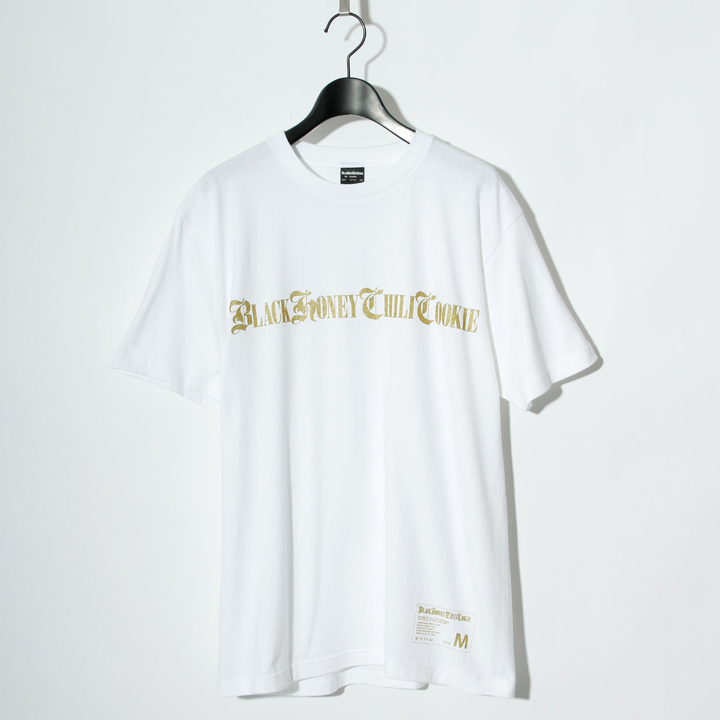 B.H.C.C Logo Print Tee / WHITE×GOLD