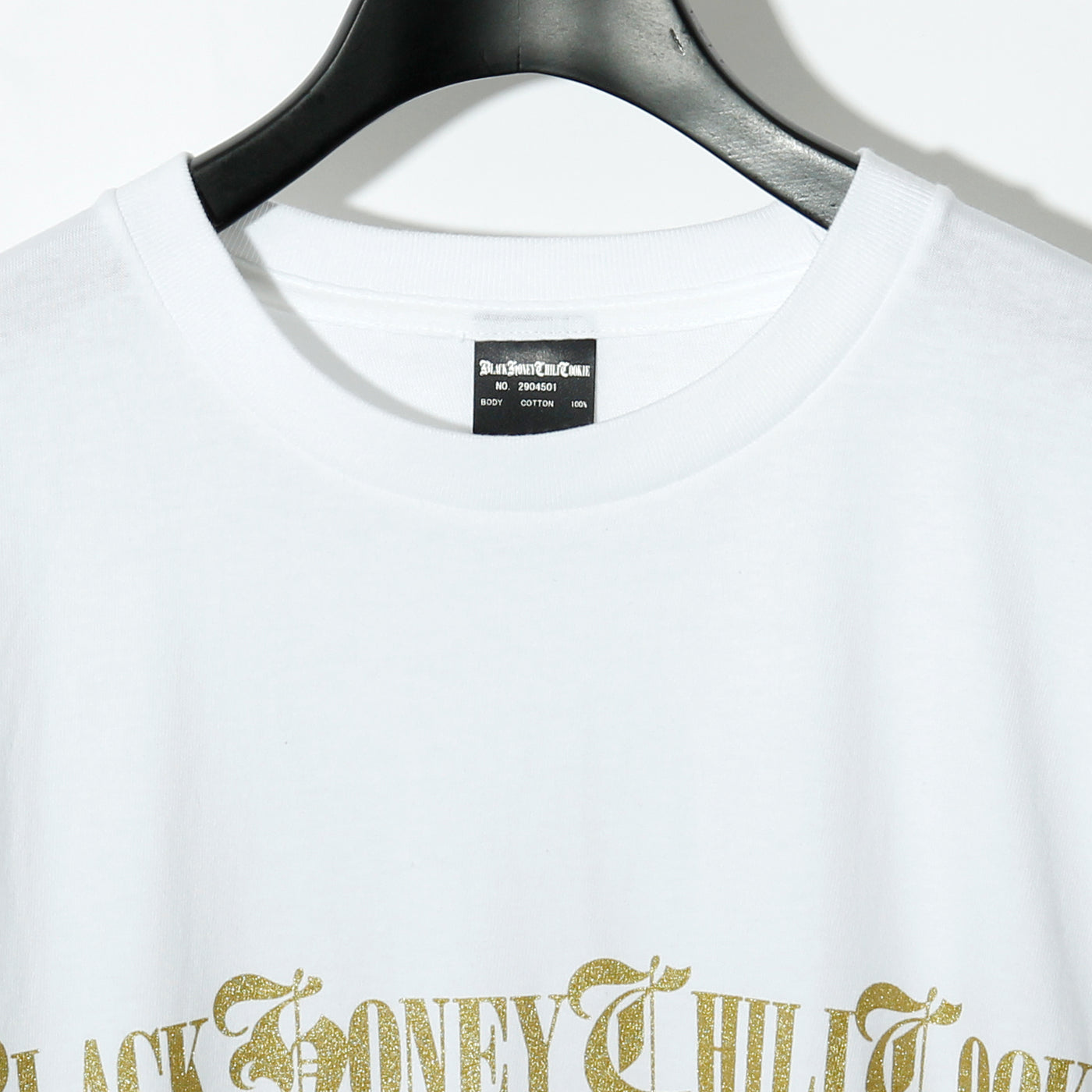 B.H.C.C Logo Print Tee / WHITE×GOLD