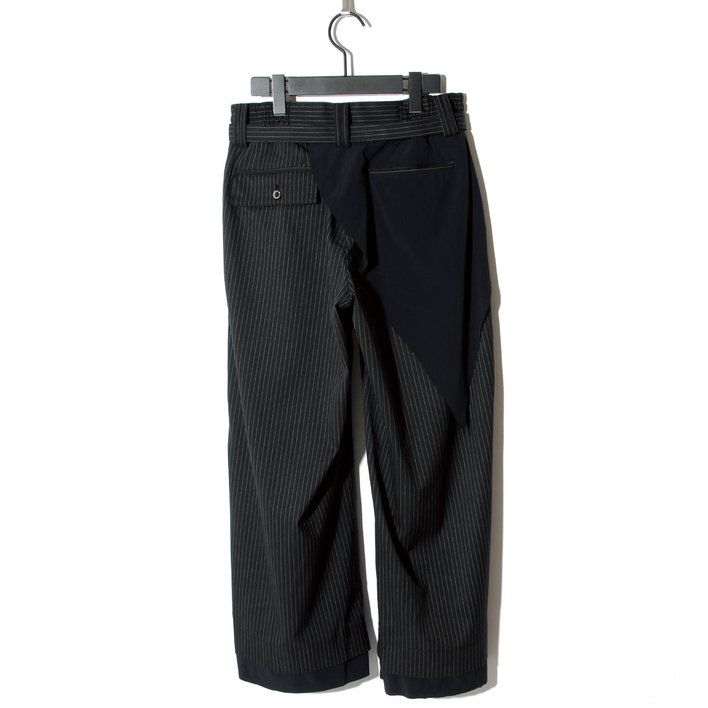 Waist Cord Wide Pants / BLACK STRIPE